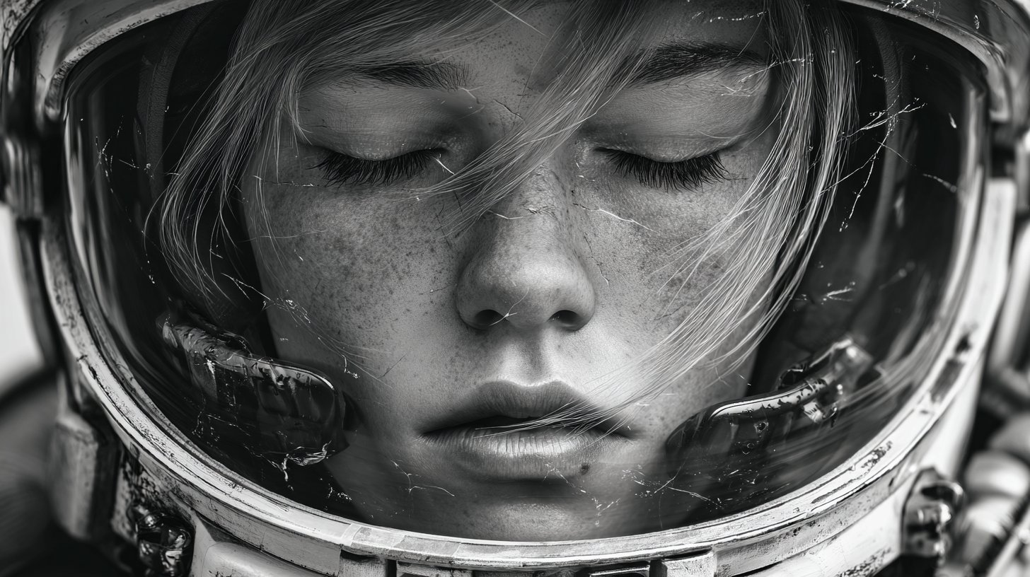Astronaut helmet closeup